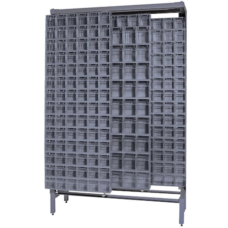 Quantum Storage Systems FREE STANDING SLIDER W/52 GRAY TILT BINS QS-305306-52GY