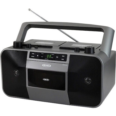 Jensen Portable Stereo CD Player Dual Cassette Deck Recorder with AM/FM Radio MCR-1500