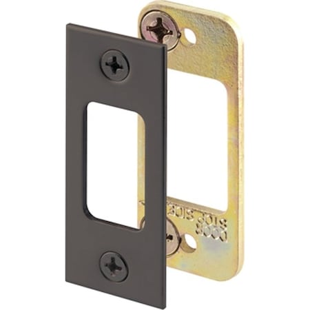 Defender Security Deadbolt Strike Plate, 2-3/4 in L, 1-1/8 in W, Steel, Bronze E 2482