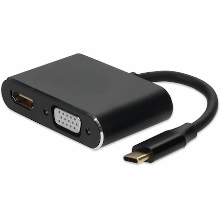 Add-On 8In Usb 3.1 (C) Male To Hdmi (4K), Vga Female Black Adapter Cable w/ USBC2H4VMFAL-AA