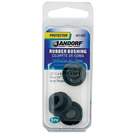 Jandorf Conduit Fitting Bushing, Push-On, Rubber, Black 61482