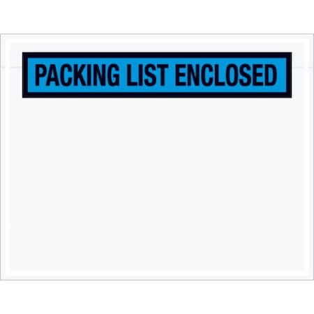 Box Packaging Panel Face Envelopes, "Packing List Enclosed" Print, 7"L x 5-1/2"W, Blue, 1000/Pack PL458
