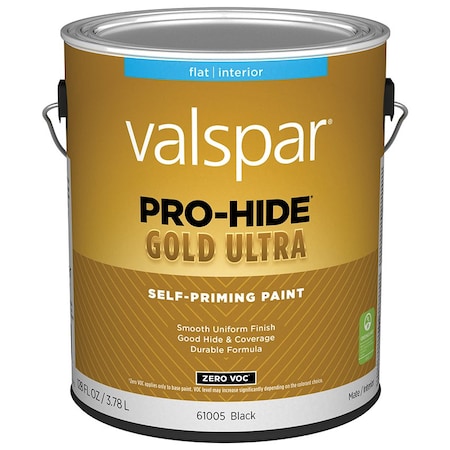 Valspar 1 Gal 61005 Black Pro-Hide Gold Ultra Interior Self-Priming Paint, Flat 61004