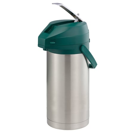 Service Ideas Color Me SVAC, Vacuum Insulated Airpot, Stainless Vacuum, 3.7 Liter, Brushed CTAL37GRN