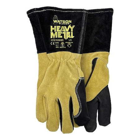 Watson Gloves 2780 Welding Gloves, Gauntlet Cuff, Inset Thumb, Standard Cowsplit, XL, 1 PR 2780-X
