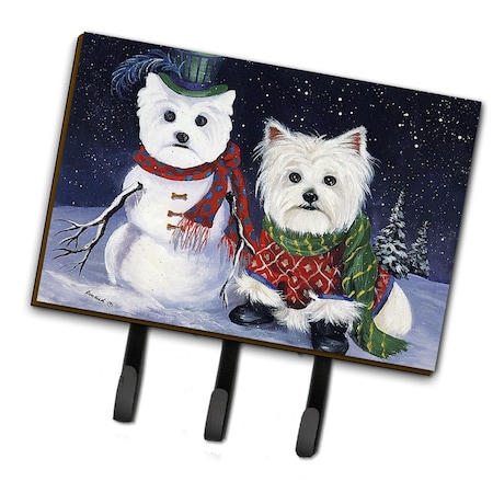 Carolines Treasures 6 x 2 x 9 in. Westie Christmas Self Portrait Leash or Key Holder PPP3286TH68
