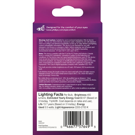 Signify 45W Equivalent Soft White R20 Medium Dimmable LED Floodlight Light Bulb 576496