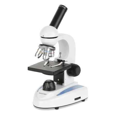 Amscope M149 Student Kids Metal Frame Glass Optics Biological Moncluar Compound Microscope 40X-640X Magnifi M149A