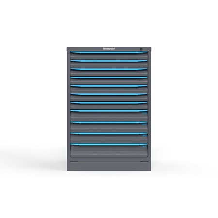Strong Hold 11 drawer cabinet - (7x 2ft, 3x 3ft, 1x 4ft) - Blue accents - Keyed Different S3044-PPDAS-1102FS