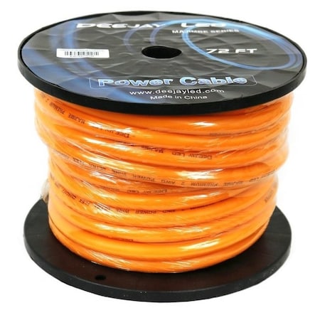 Deejay Led 2 GAUGE 72 FT 100% Copper Power Cable Used for Vehicular Audio Amplifiers ORANGE TBH272ORANGECOPP