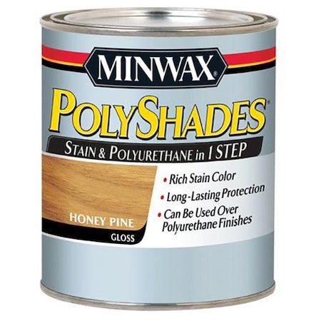 Minwax 1/2 Pt Minwax 21410 Honey Pine PolyShades Wood Stain And Polyurethane Gloss 21350