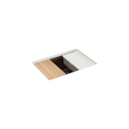 Kohler Billings 27 undermount single-bowl workstation kitchen sink Matte Brown 33713-PC-CM2