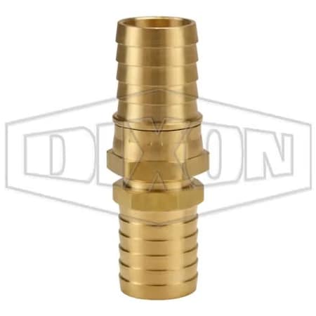 Dixon Hose Coupling with Hex Nut, 3/4-11-1/2 x 1 in Nominal, Garden Hose Thread x Hose Barb End Style, Bra 5921612K