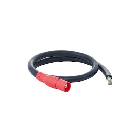 Power Assemblies Type W Pigtail 400A 4/0 AWG Series 16 Male Camlock to Tinned 6 ft, Red 40TW16006MTR