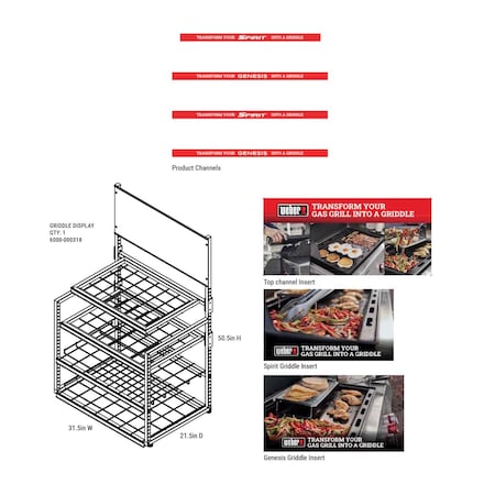 Retail First 51 in. H X 32 in. W X 22 in. D Black Metal Elevate Weber Griddle Display Display 1000-000297