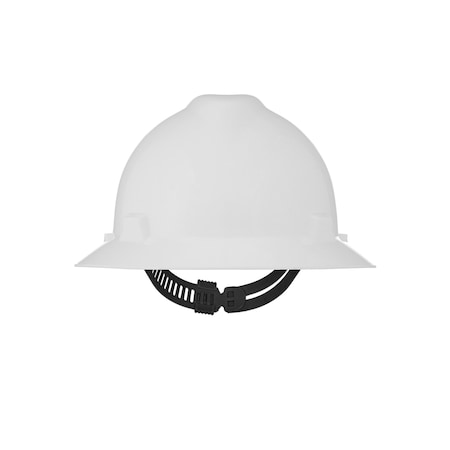 Msa Safety V-Gard Slotted Full Brim Hard Hat, Staz-On Suspension, Type I, Class E, White 454733
