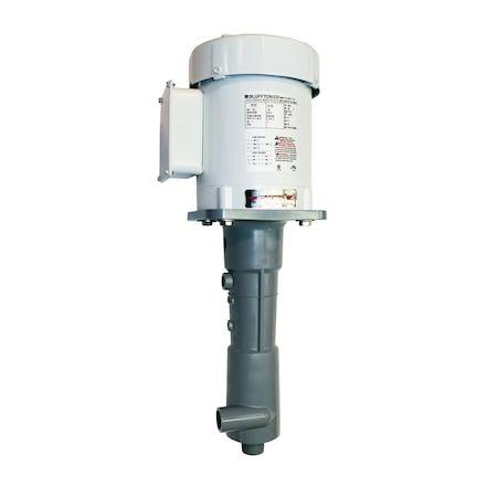 Hayward Flow Control Vertical Centrifugal Chemical Pump, 80 GPM, PVDF, 1.5-HP, 3-PH 1T8HX0009