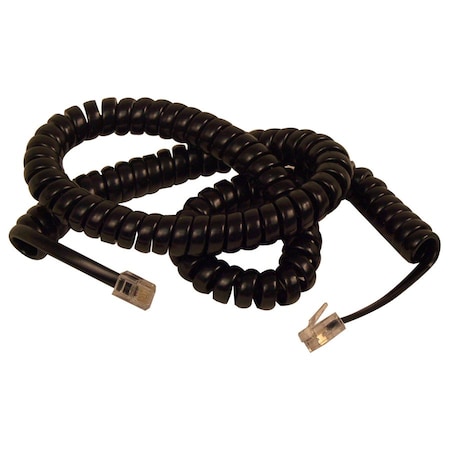 Belkin Coiled Telephone Handset Cable - RJ-11 Male - RJ-11 Male - 25ft - Black F8V10125BK