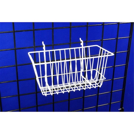 Amko BSK17-WTE 12 x 6 x 6 in. Narrow Basket, White BSK17/WTE