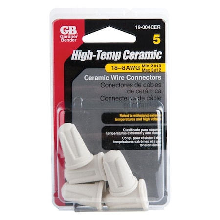 Gardner Bender 0.54 in. Dia. High Temp Ceramic Wire Connectors - 5 per Pack GA6608