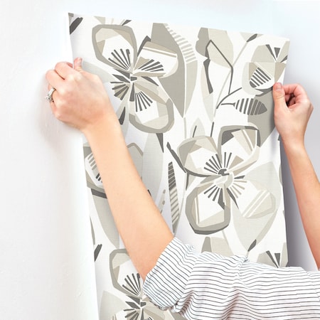 A-Street Prints Nathalie Beige Abstract Blooms Wallpaper 4135-27280