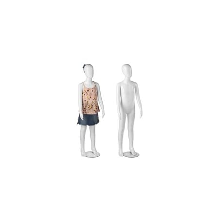 Specialty Store Services Unisex 9-10 Yr Old Child Plastic Glossy White Mannequin, Full Body Or Headless 60651