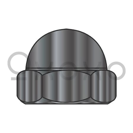 Oxoxo 5/16-18 Two Piece Low Crown Cap Nut Black Zinc, 1000PK 434073