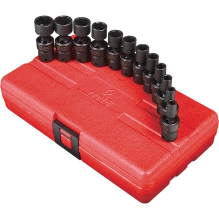 Sunex 1/4" Drive Universal Impact Socket Set, Metric, 12 pcs 1814