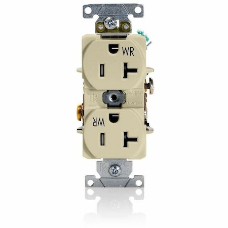 Leviton Duplex Rec 20A 125V WR/TR Self-Gr Ivory TWR20-I