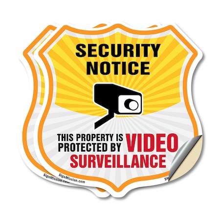 Signmission Security Notice Shield Sign This Propert, 12 inch X 12 inch, Vinyl Decal, 2PK SHI-D-2PACK-12-462