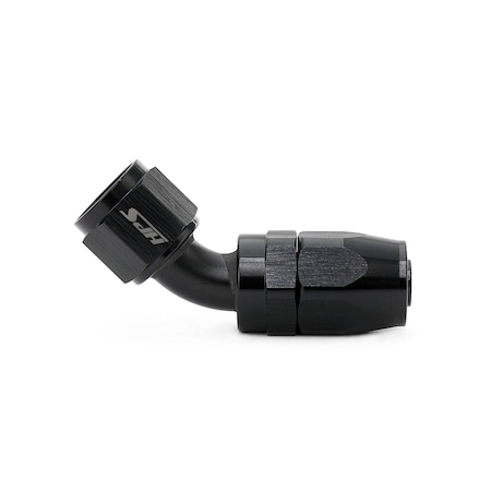 Hps Performance 45 Degree -6 Compression Double Swivel Hose End to AN Female, Aluminum, Black 250-4506