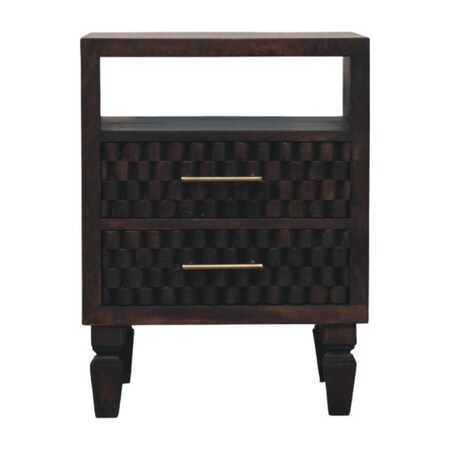 Homeroots 24" Brown Solid Wood Two Drawer Nightstand 719630