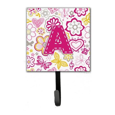 Carolines Treasures Letter A Flowers And Butterflies Pink Leash and Key Holder CJ2005-ASH4