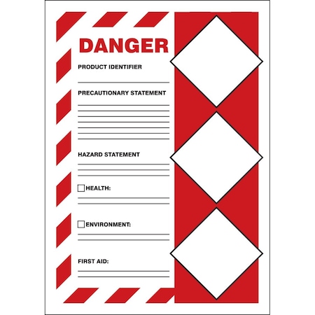 Accuform GHS SECONDARY CONTAINER LABELS DANGER LZH103VSP