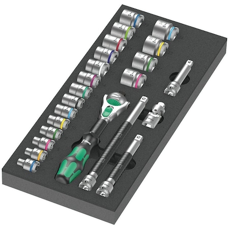 Wera 9721 Foam insert 8000 B Zyklop 3/8 in ratchet set 1, 23 pieces 5150111001