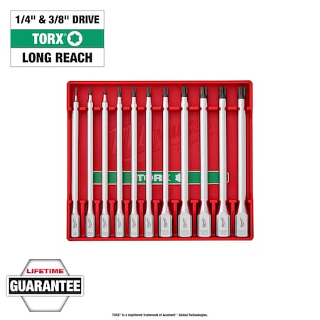 Milwaukee Tool Torx Long Bit Socket Set, Chrome 48-22-9534