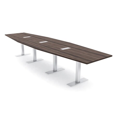 Skutchi Designs 16ft Hexagon Conference Table With Power | Harmony Series | 16 Person Meeting Room Table HAR-HEX.IR-48X192-T-H3041-ESIL