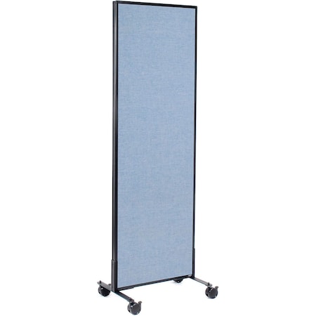 Global Industrial Interion Mobile Office Partition Panel, 24-1/4"W x 75"H, Blue 694954MBL