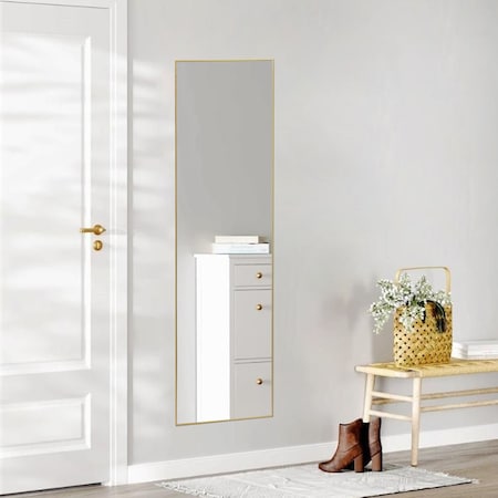 Homeroots 59" Gold Metal Framed Full Length Mirror 636328