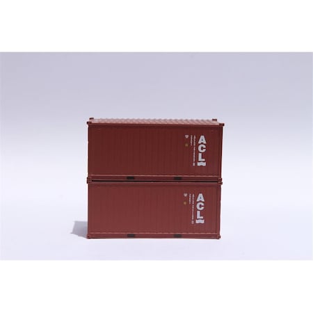 Jacksonville Terminal 20 ft. N Scale ACL Height Containers with Magnetic System, Corrugated-Side JTC205318