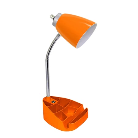 Homeroots 19" Orange USB Table Lamp 645904