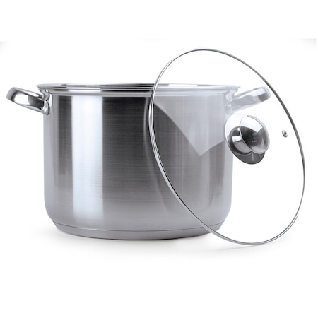 Ecolution Pure Intentions Series Stock Pot with Tempered Glass Lid, 8 qt Capacity, Stainless Steel ESTL-4508