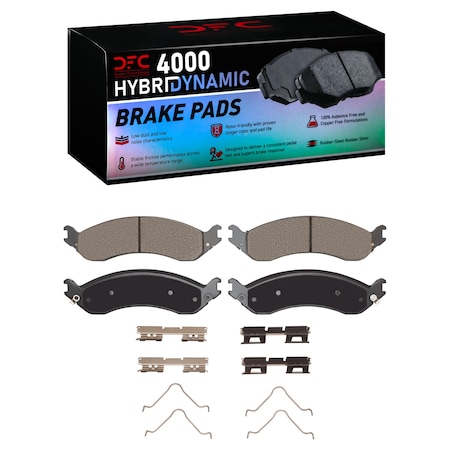 Dynamic Friction Co DFC HybriDynamic Brake Pads Hrdwr Kit 4000-2406-01