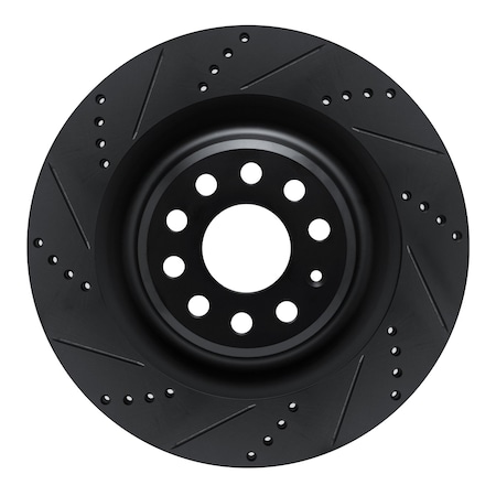 Dynamic Friction Co DFC Brake Rotor - Drilled and Slotted - Black 633-26006L