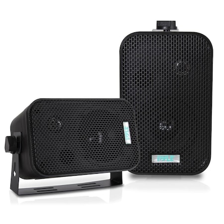 Pyle Outdoor Speaker System Wired (Pair), Marine Grade 2 Way 300W Peak Power, 3.5 in Woofer and 1 in PDWR30B