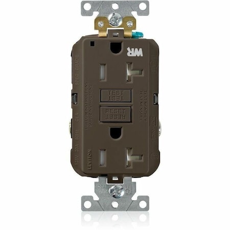 Leviton SmartlockPro GFCI 20A WR/TR/PI Brown G5362-WT