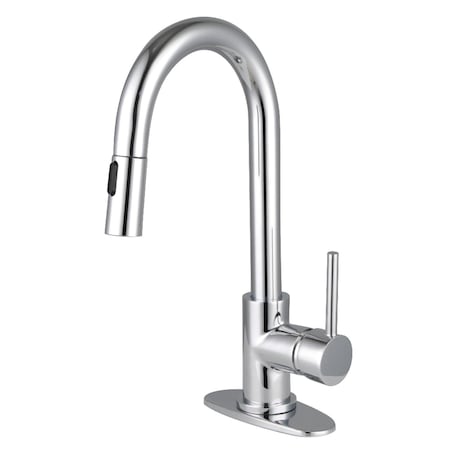 Kingston Brass Single-Handle Pull Down Sprayer Bar Faucet, Polished Chrome LS2461DL
