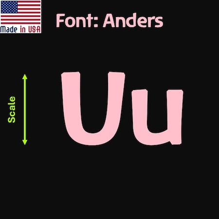 Aacc Self-Adhesive Vinyl Letter: u, Scale: 22 cm. Color: Pink Font: Anders by, 24PK AACC-Anders-lu-Pink-M22x24