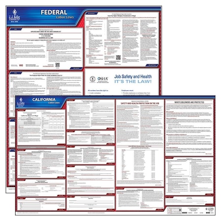 Jj Keller Labor Law Poster, 40" H, English 44033
