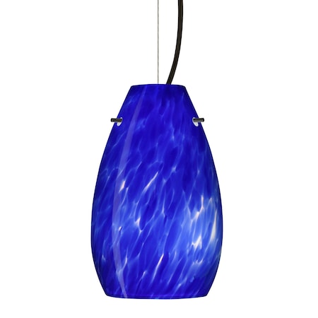 Besa Lighting Besa Pera 9 Pendant, Blue Cloud, Black Finish, 1x 9W LED 1KX-412686-LED-BK